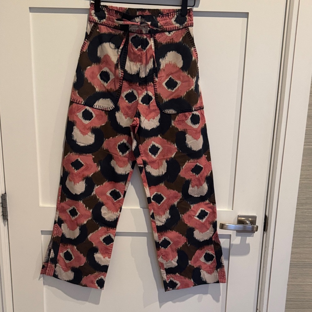 Figueroa Patterned Wide-Leg Twill Pants
